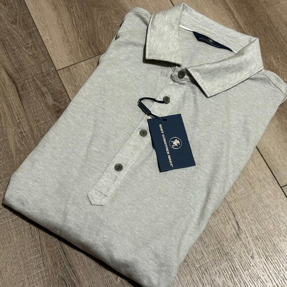 NWT Hart Schaffner Marx Short Sleeve Polo Men's Large Linen Blend - Picture 1 of 7